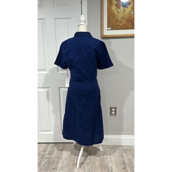 Vineyard vines Blue Linen Blend Tie Front Dress Size 10 NWT - Picture 9 of 9